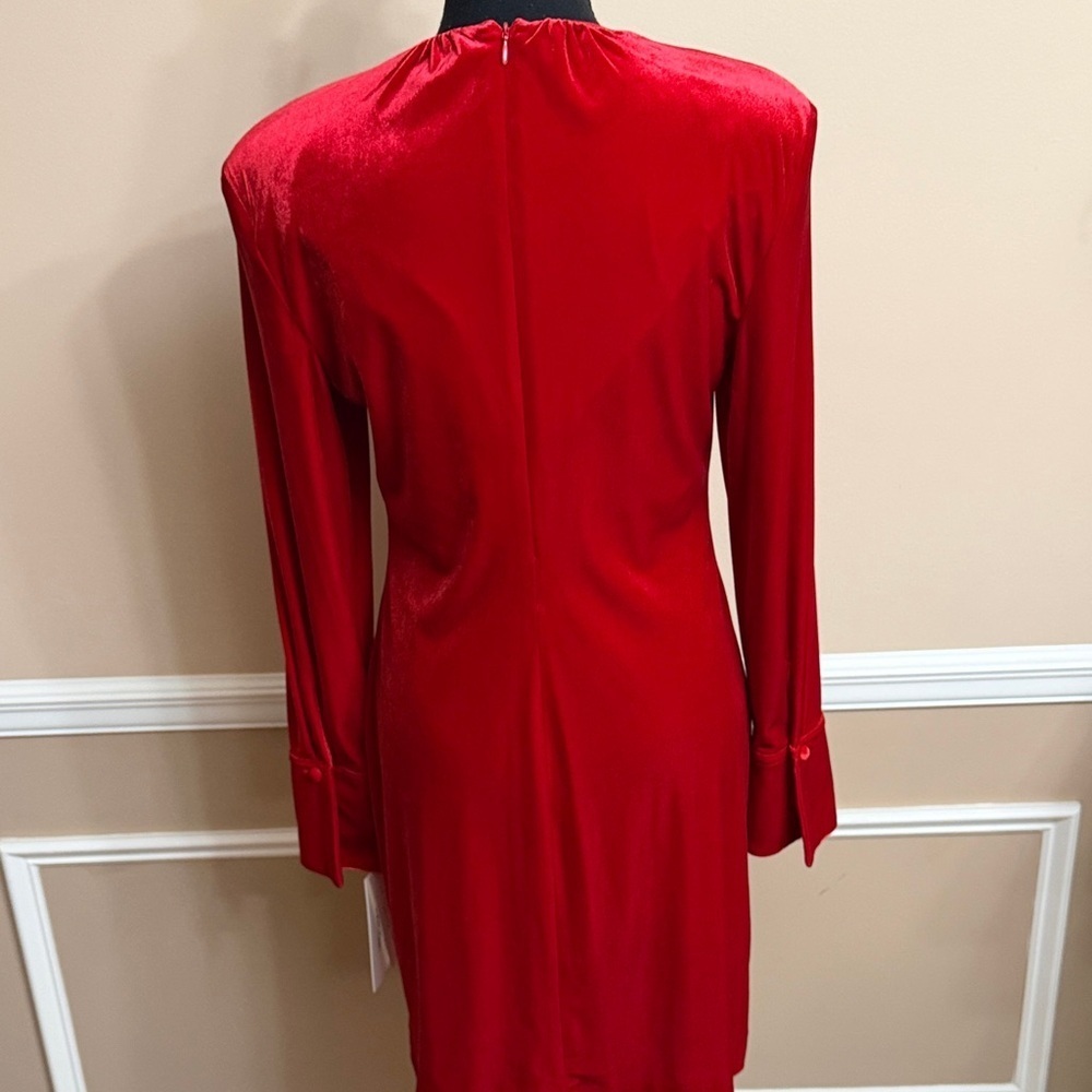 Calvin Klein Vibrant Red Long Sleeve Dress - Picture 5 of 11